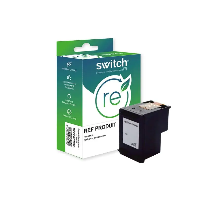 HP 301 Cartouche Noir remanufacturé équivalent à CH561EE · Switch RE