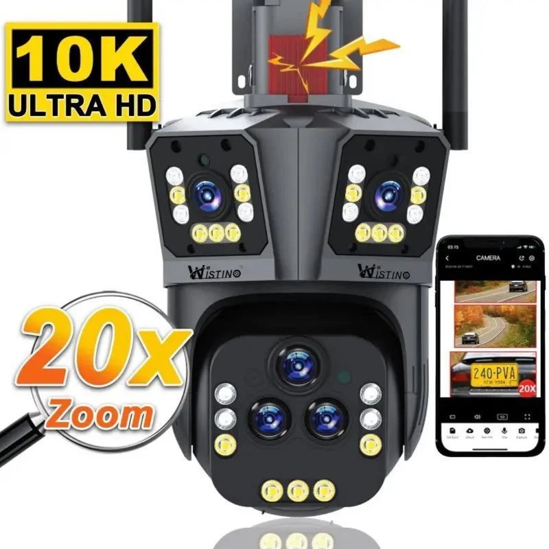 Caméra Sécurité Sans Fil 10K - Zoom x20 - DualGuard Ultra 10K