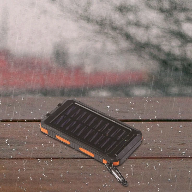 Batterie Externe Solaire Étanche Antichoc 10 000 mAh | Recharge Solaire