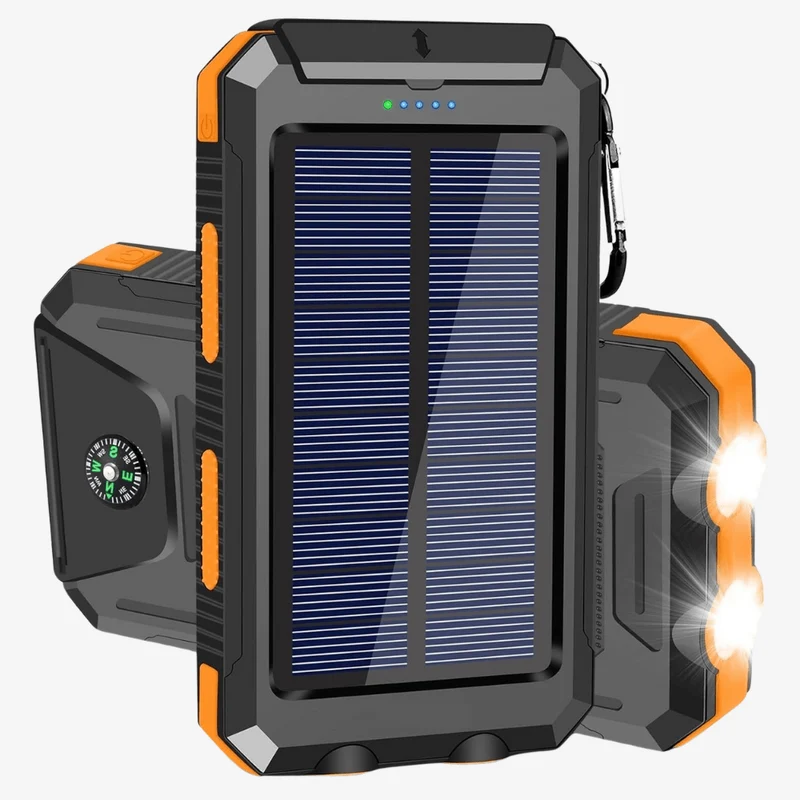 Batterie Externe Solaire Étanche Antichoc 10 000 mAh | Recharge Solaire