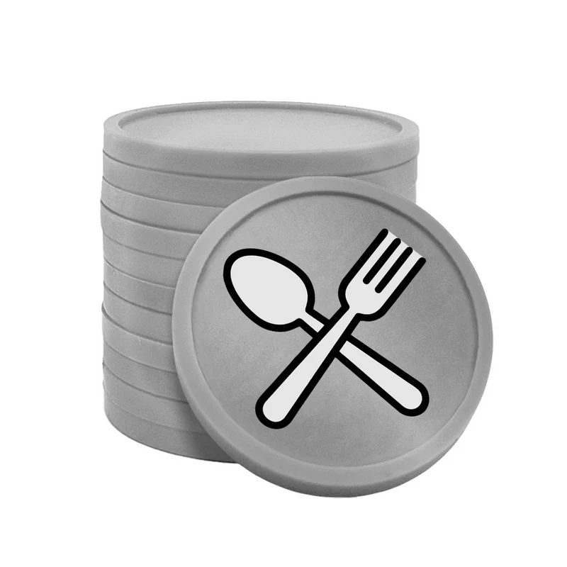 Jetons pour buvette couverts fourchette & cuillère Ø29 mm - 100 pièces