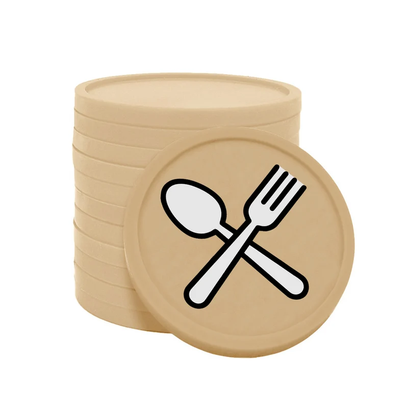 Jetons pour buvette couverts fourchette & cuillère Ø29 mm - 100 pièces
