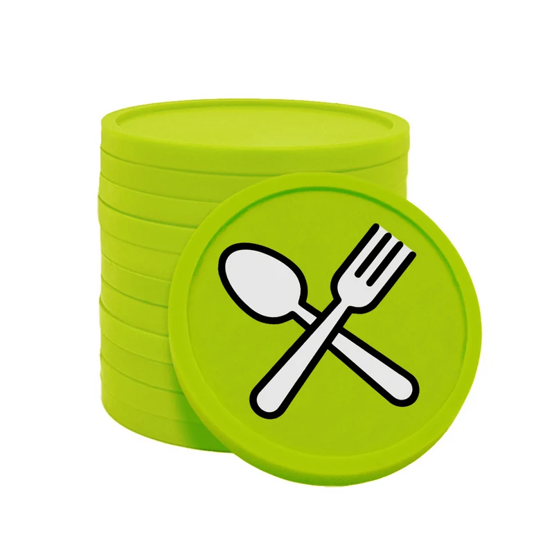Jetons pour buvette couverts fourchette & cuillère Ø29 mm - 100 pièces
