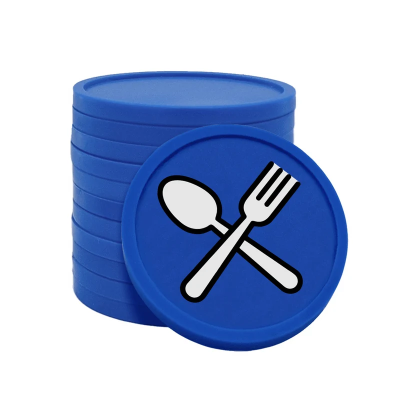 Jetons pour buvette couverts fourchette & cuillère Ø29 mm - 100 pièces