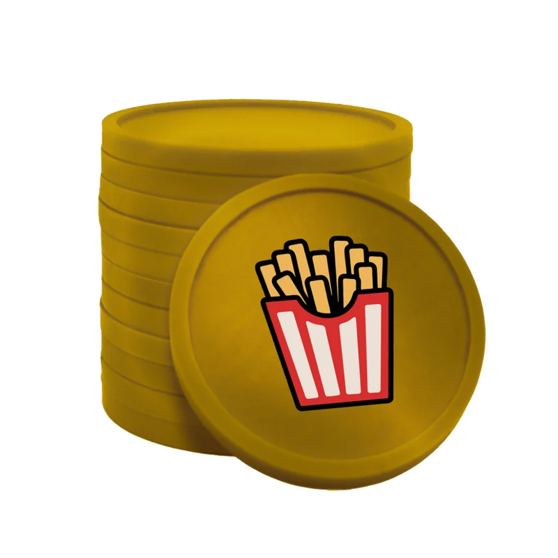 Jetons pour buvette barquette à frites Ø29 mm - 100 pièces