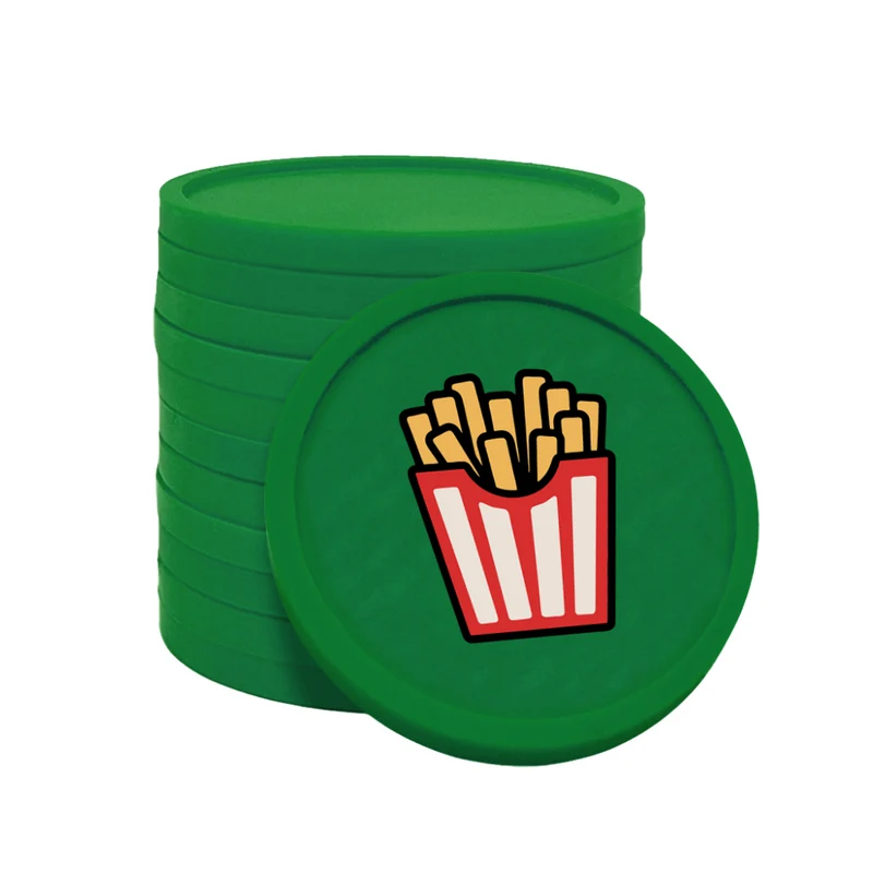 Jetons pour buvette barquette à frites Ø29 mm - 100 pièces