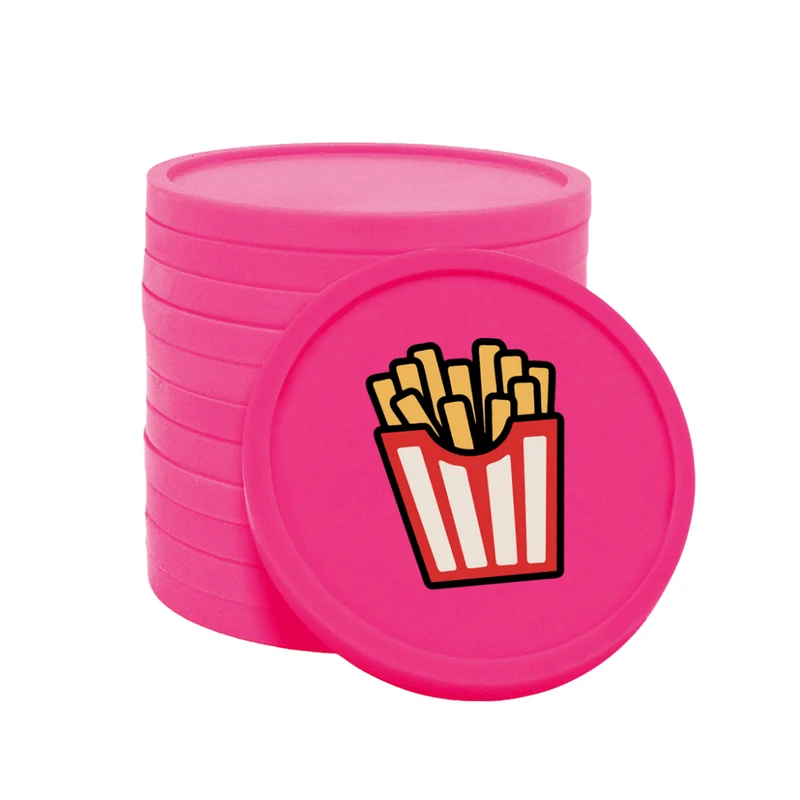 Jetons pour buvette barquette à frites Ø29 mm - 100 pièces