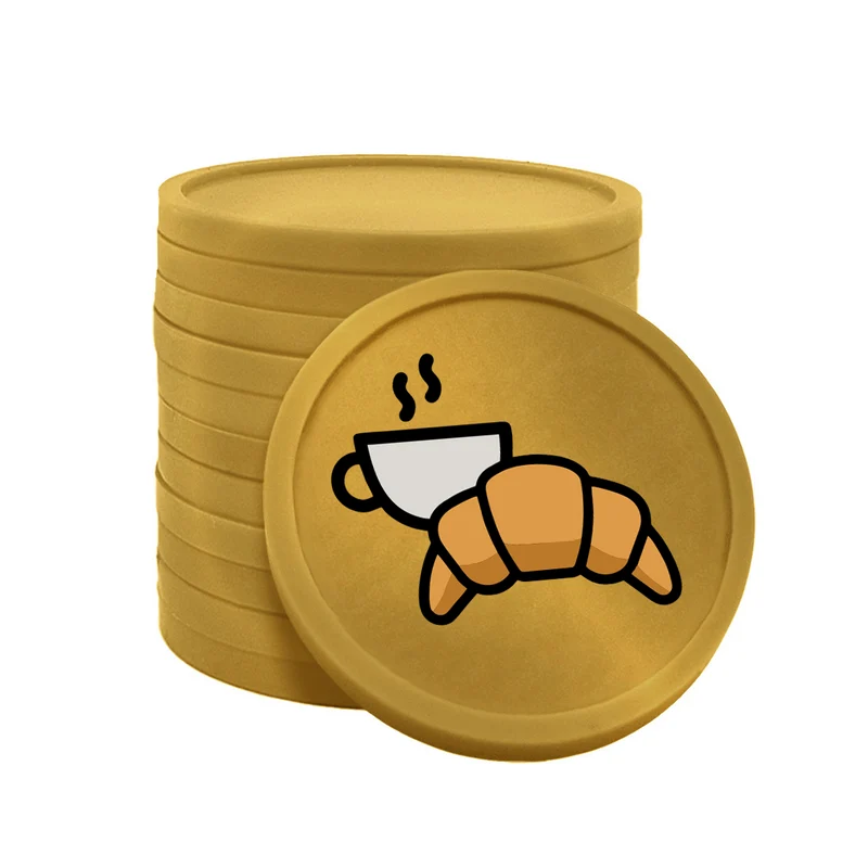 Jetons pour buvette café croissant Ø29 mm - 100 pièces