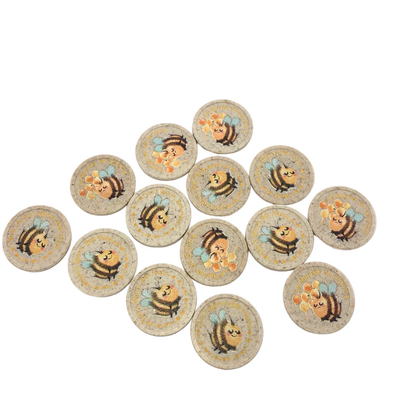 Jetons caddie personnalisés en fibre de bois format 1 € - 100 pièces