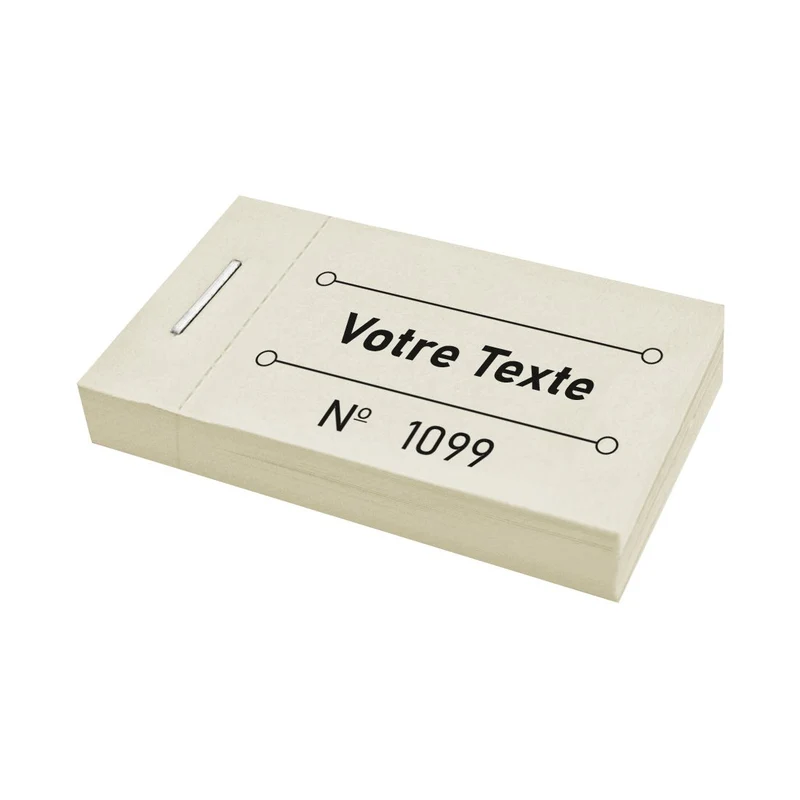 Carnet de tickets avec propre texte - 3150 tickets