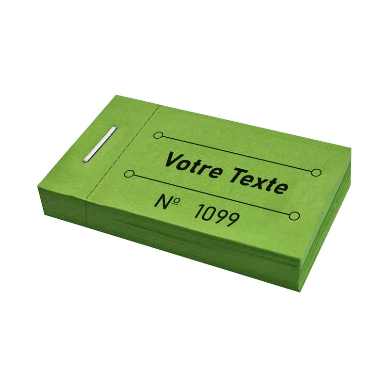 Carnet de tickets avec propre texte - 3150 tickets