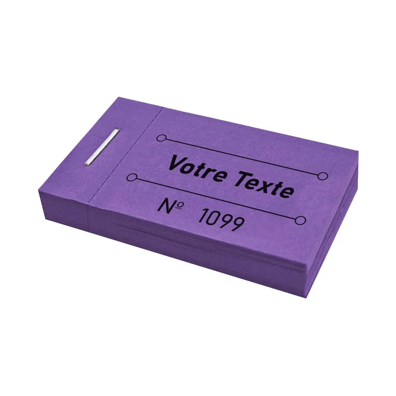 Carnet de tickets avec propre texte - 3150 tickets