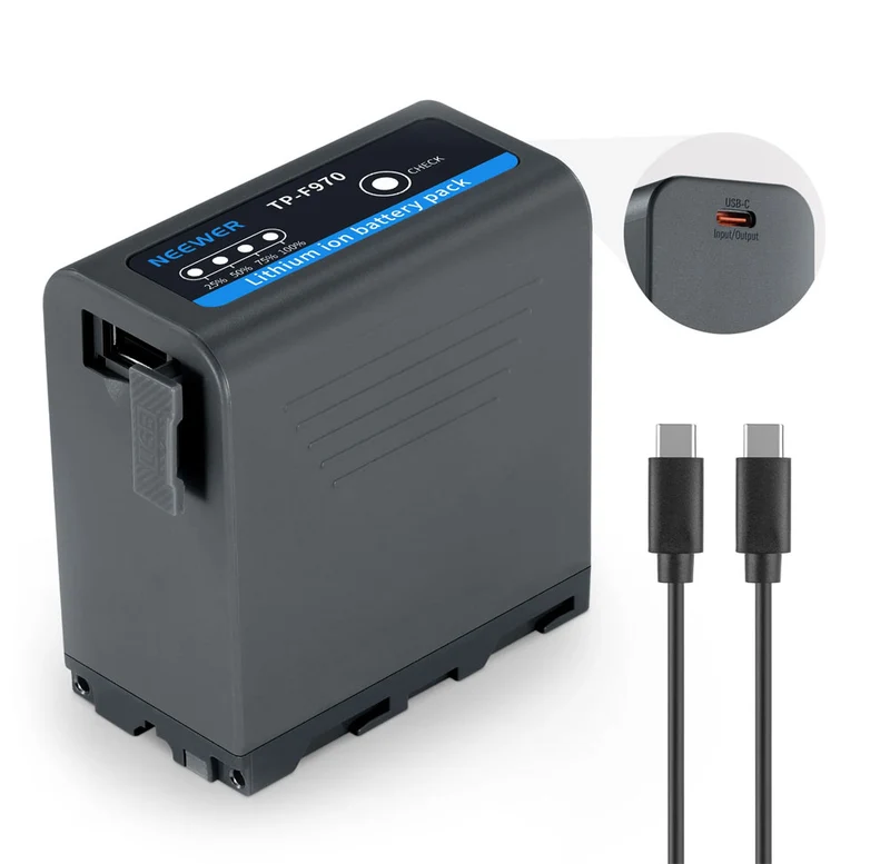Pile TP-F970 de type NP-F970 avec prise USB-C