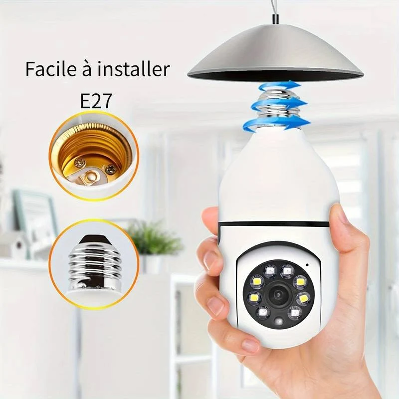 Caméra Sécurité HD WiFi - Ampoule
