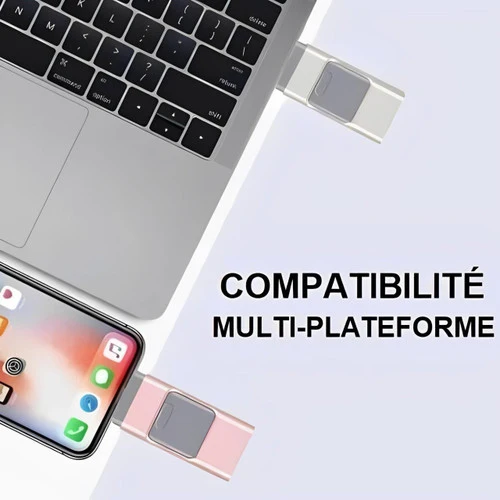Clé USB 4-en-1 pour iPhone et Android, 128GB à 32GB
