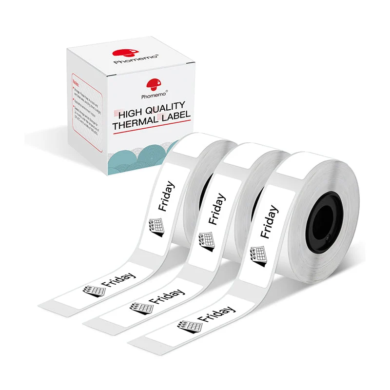 Phomemo Black on White Thermal Label for D30/D35/Q30/Q30S