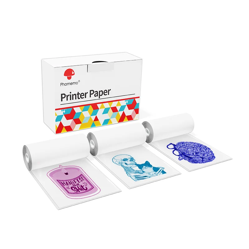 Phomemo 53mm Rose/Blue/Green Transparent Sticker Thermal Paper for M02/M02S/M02Pro/M03/M03AS/M04S/M04AS/M832丨3 Rolls