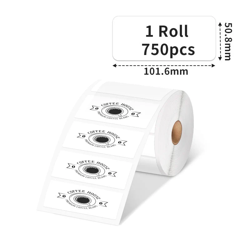 Phomemo 4"x2" White Thermal Sticker for Shippping Label Printer