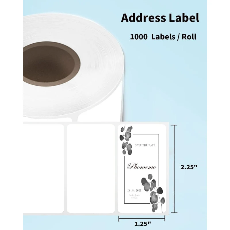 Phomemo Thermolabels (2,25" x 1,25") für Versandetikettendrucker (Rolle mit 1.000 Etiketten)