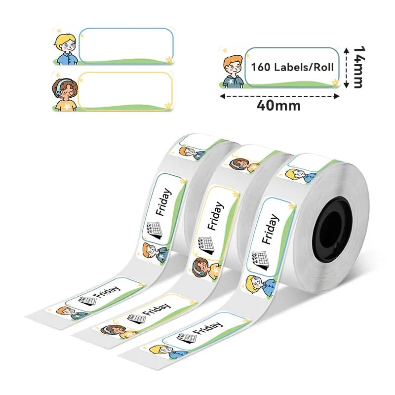 Phomemo 14x40mm Boys Pattern Label for D30/D35/Q30/Q30S