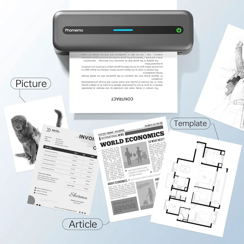 Phomemo Portable Printer,[Upgrade] M832 Inkless Printer,Bluetooth Portable Printers Wireless for Travel,8.5''x 11''Thermal Printer Support Multi Sizes for Home,Office,Car,Compatible with Phone &Laptop