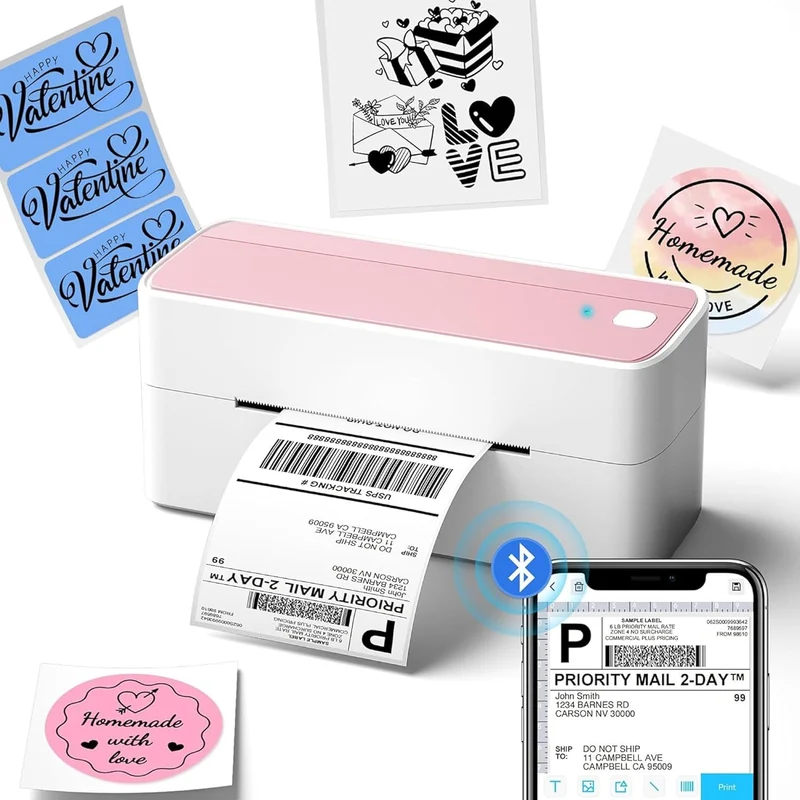 Phomemo 241BT lmprimante Etiquette Thermique Bluetooth 4x6, DHL Imprimante Etiquette Autocollante Bluetooth avec Vitesse d'impression 150mm/s -Via USB Bluetooth, pour DHL, UPS, Amazon, Ebay, Shopify