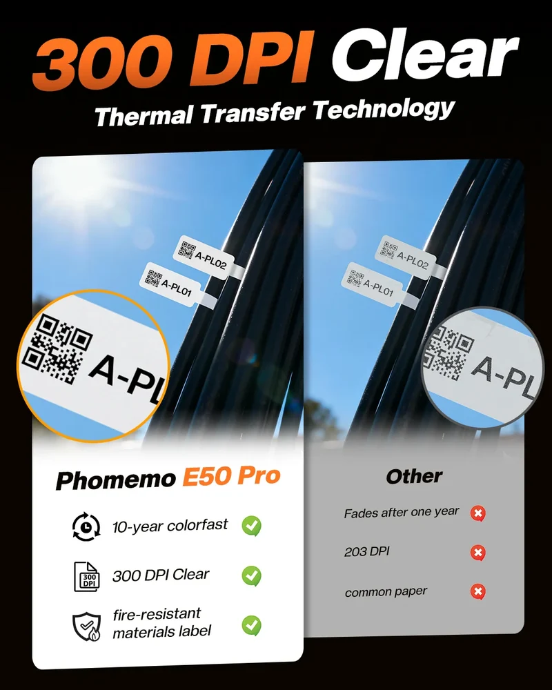 Phomemo E50PRO Industrie-Etikettendrucker