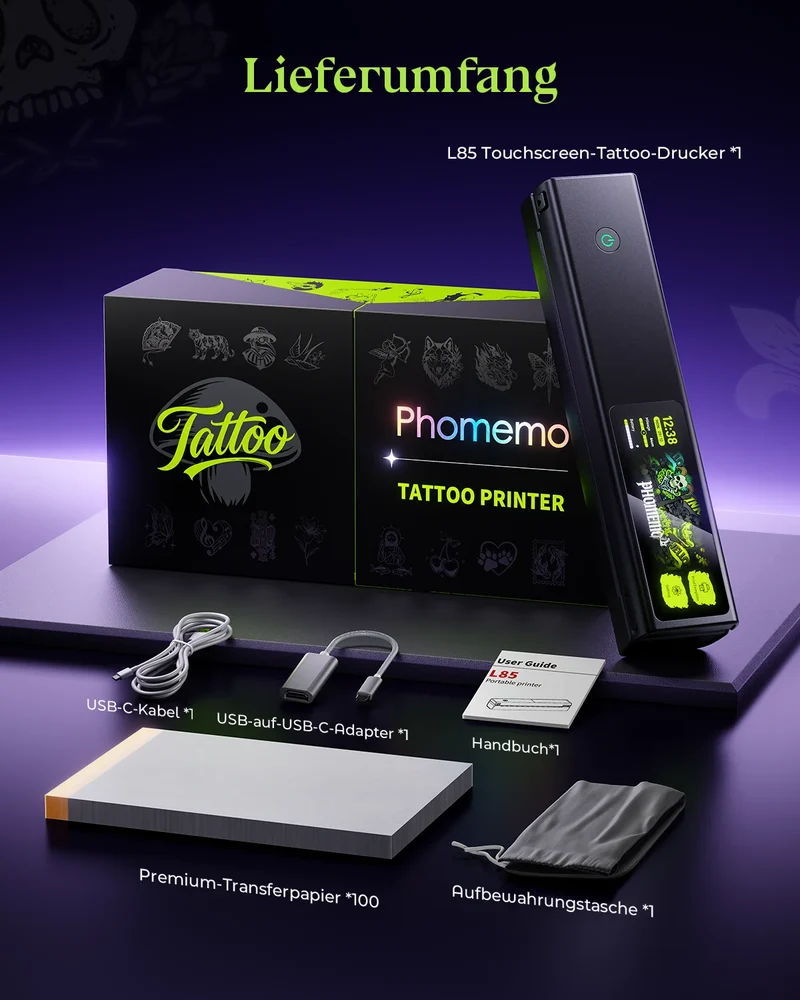 Phomemo L85 Tattoo Stencil Drucker mit 5-Zoll Touchscreen Professioneller