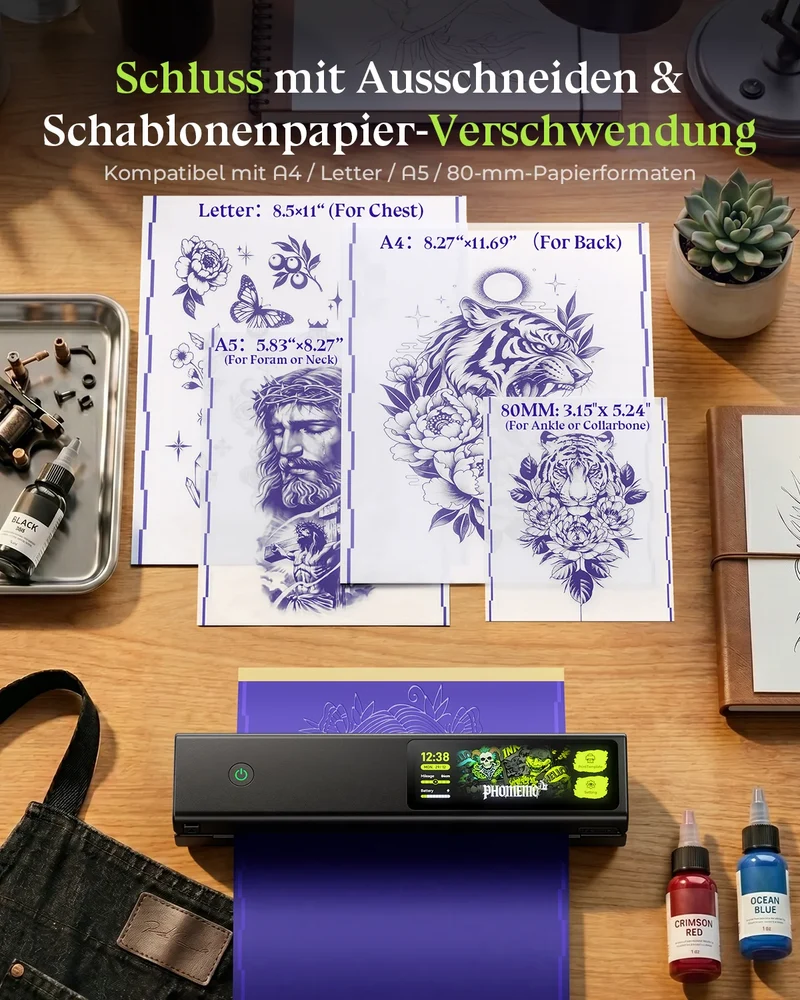 Phomemo L85 Tattoo Stencil Drucker mit 5-Zoll Touchscreen Professioneller