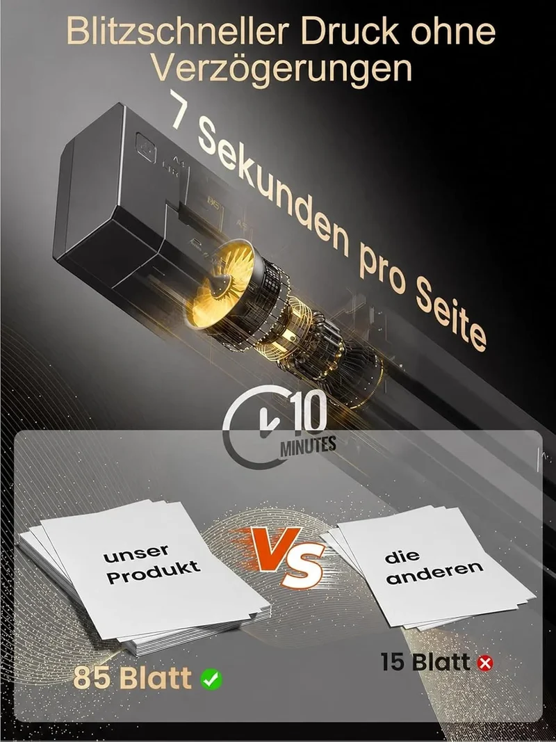 Phomemo G100 Pro AirPrint Tragbarer Drucker A4 Kit Kabellos für Reisen mit Tasche