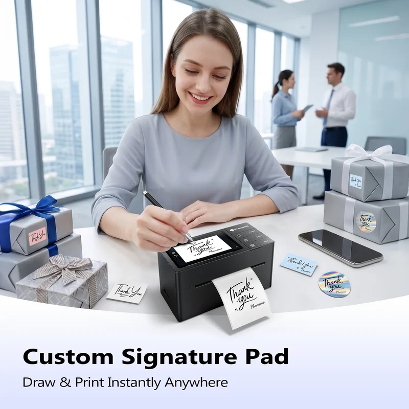 Phomemo PM643 Touchscreen Wireless AirPrint Shipping Label Printer with Label Holder
