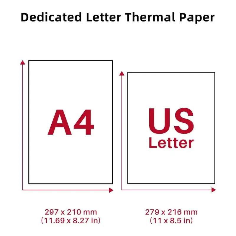 Phomemo Quick Dry 8.5"x11" Letter Thermal Paper for M08F/M832/Q302