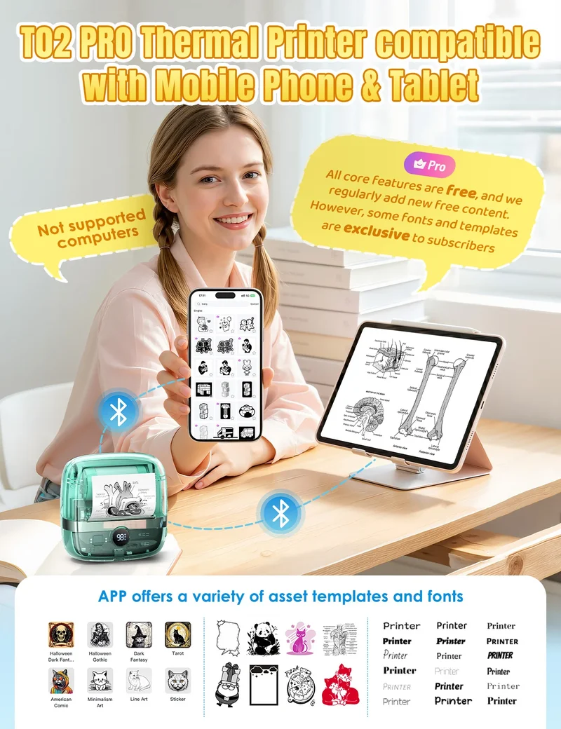 T02 Pro Mini-Thermodrucker & AI-Sticker-Ersteller