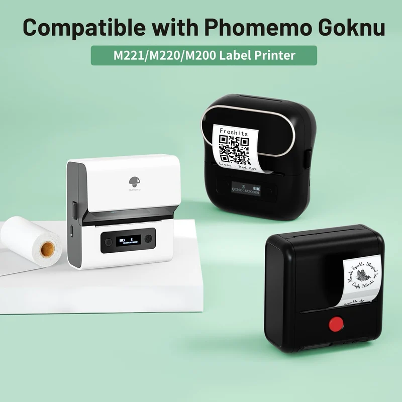 Phomemo 60×40mm Black on white Thermal Label for M220/M221/M200-3 Roll