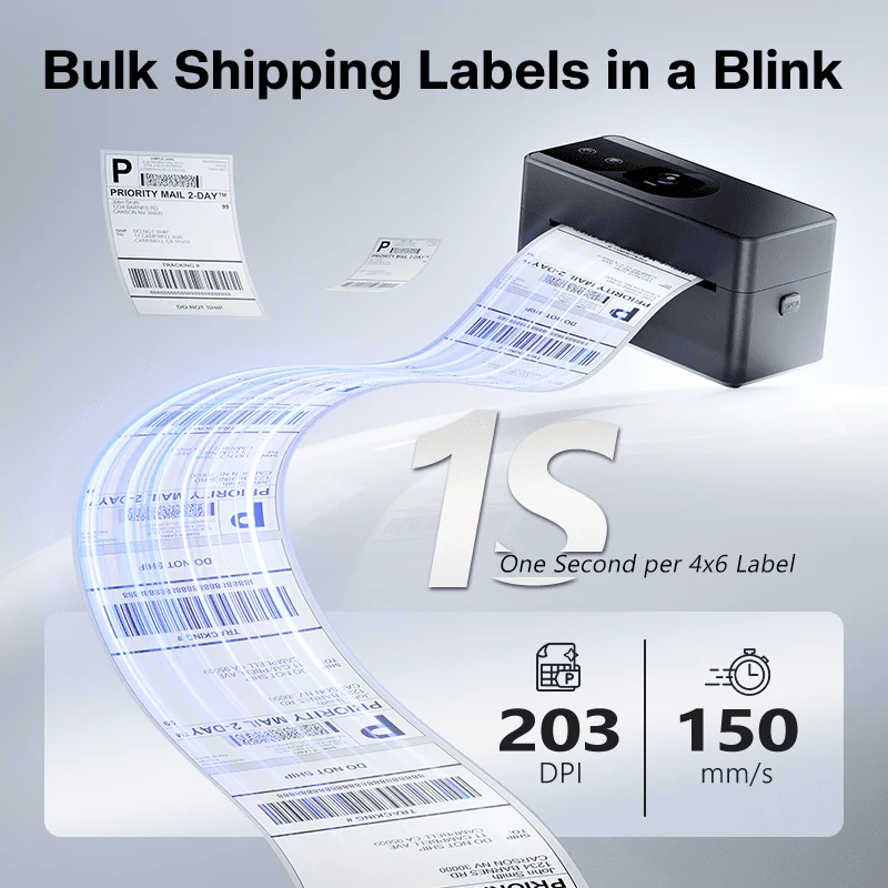 Phomemo PM64D Bluetooth Shipping Label Printer Upgraded Direct Touchscreen