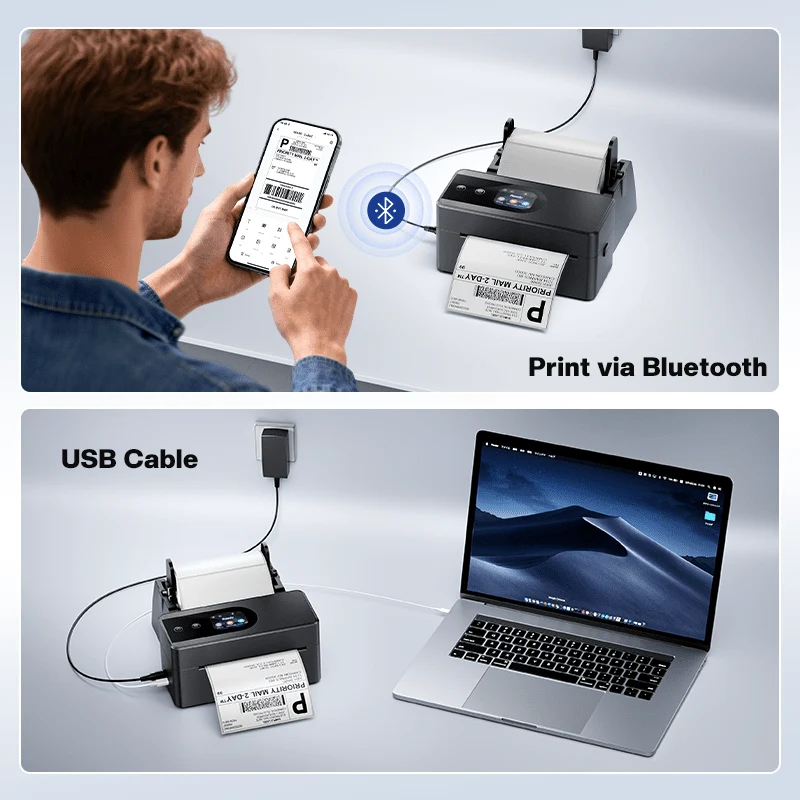 Phomemo PM64D Bluetooth Shipping Label Printer Upgraded Direct Touchscreen