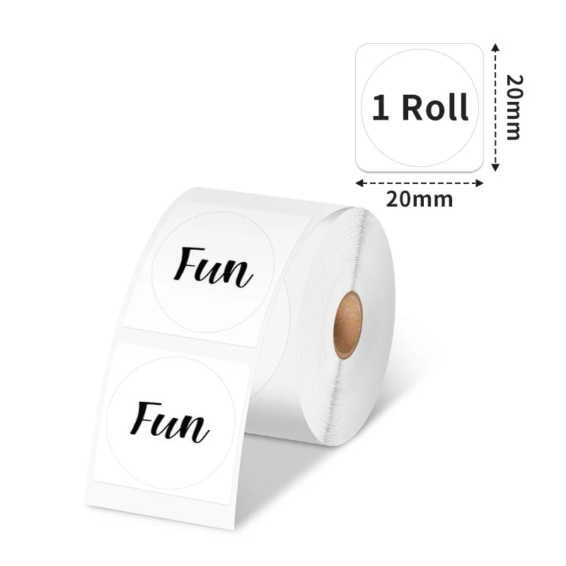 Phomemo 20×20mm Round White Thermal Label For M110/M120/M200/M220/M221/M150