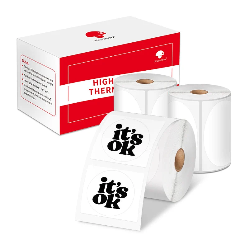 Phomemo 30×30mm Round White Thermal Label For M110/M120/M200/M220/M221/M150