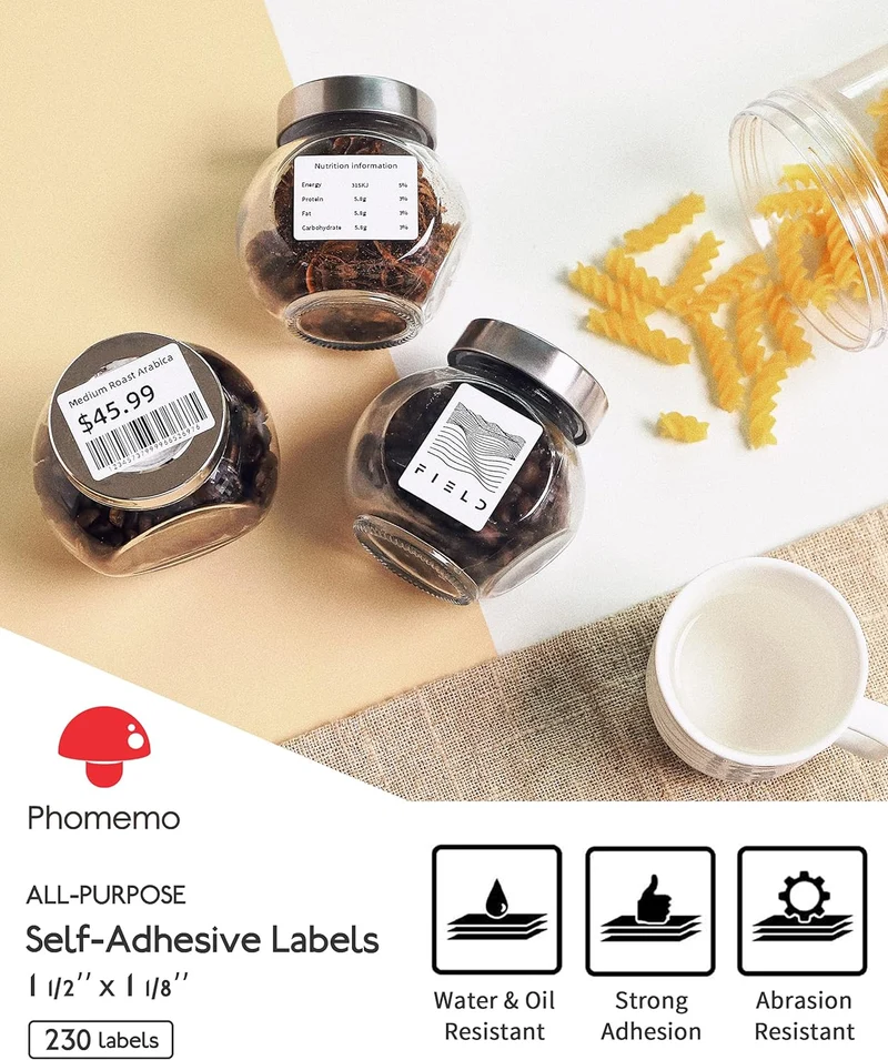 Phomemo Thermolabel Weiß, Verschiedene Größen für M110/M220/M200/M120/M221/M150