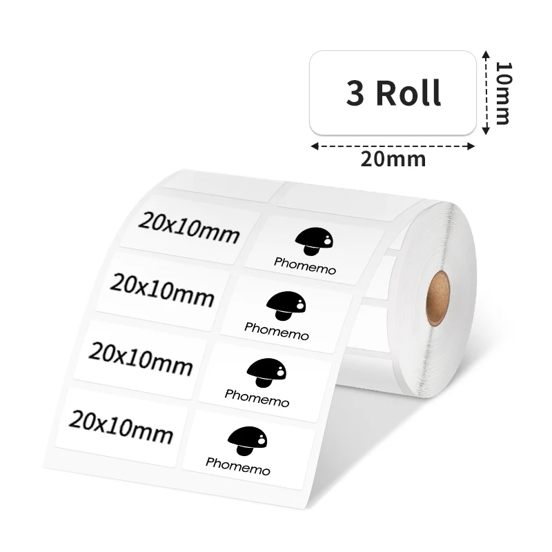 Phomemo 20×10mm White Thermal Label For M110/M120/M150/M200/M220/M221-3 Roll