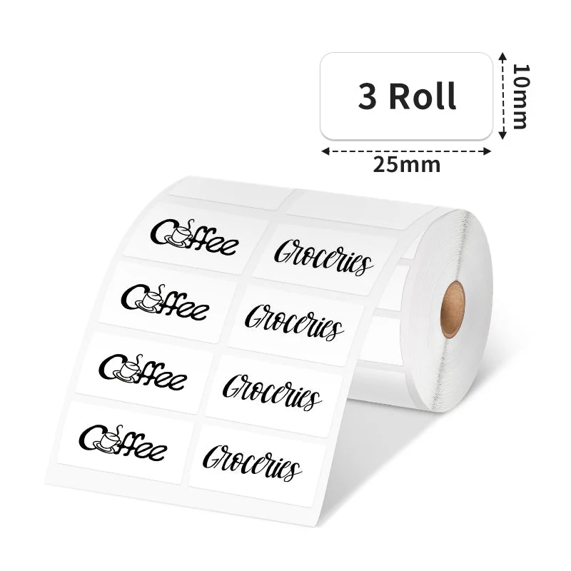 Phomemo 25×10mm White Thermal Label For M110/M120/M200/M220/M150/M221-3 Roll