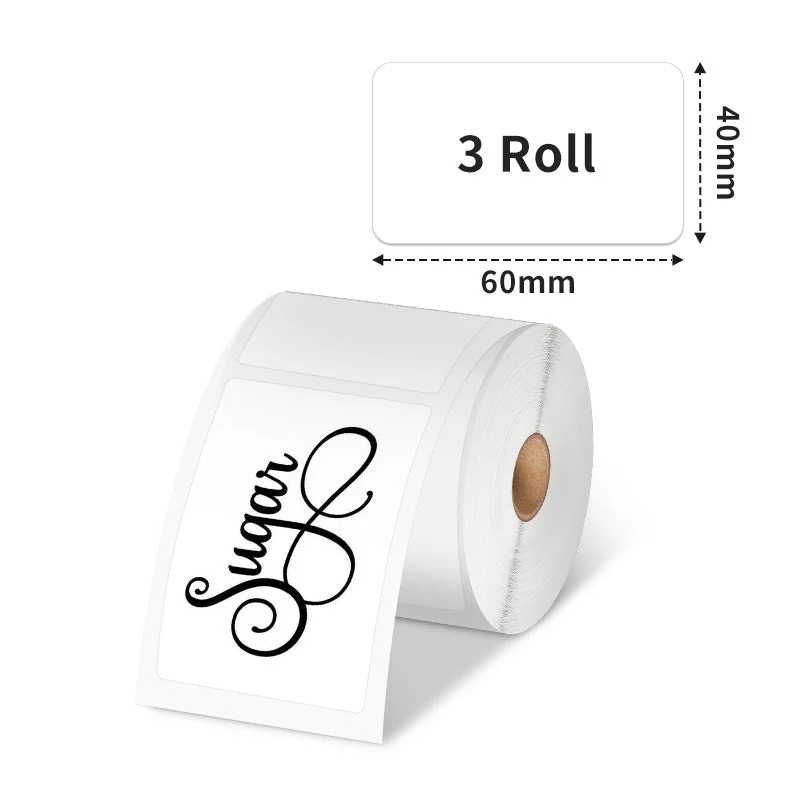 Phomemo 40×60mm White Thermal Label For M110/M120/M200/M220/M221/M150-3 Roll