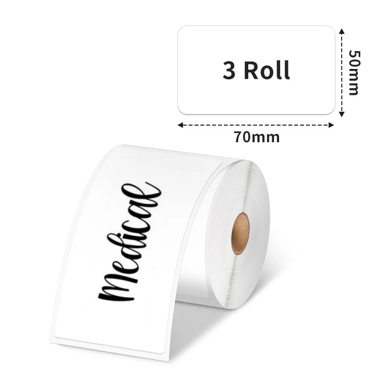 Phomemo 50×70mm White Thermal Label For M110/M120/M200/M220/M221/M150-3 Roll