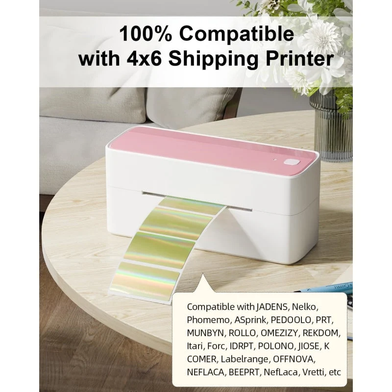 Phomemo 2" Golden Thermal Holographic Sticker for Shipping Label Printer