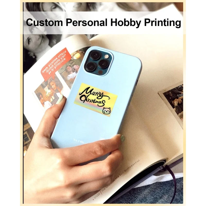 Phomemo 2" Golden Thermal Holographic Sticker for Shipping Label Printer