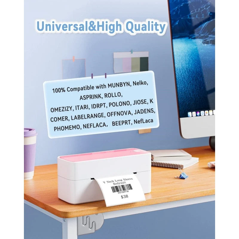 Phomemo 4"x3" White Thermal Label For Shipping Label Printer