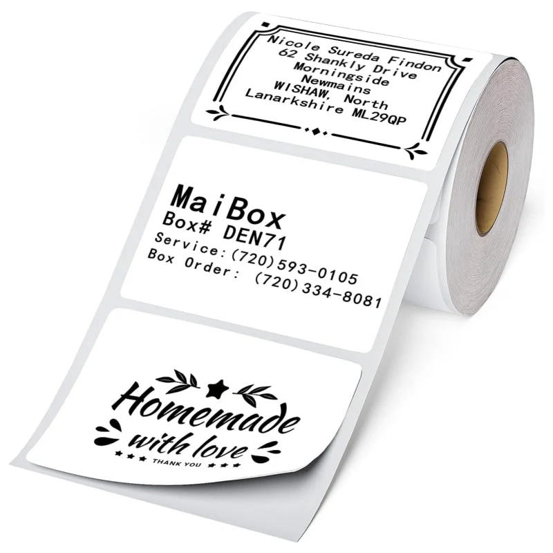 Phomemo 3"x2" 1240PCS Direct Thermal Shipping Labels