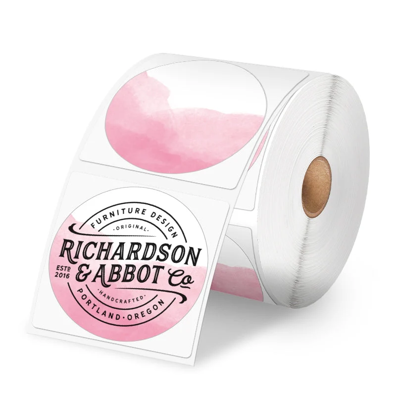 Phomemo 2" Pink Round Thermal Label Sticker for Shipping Label Printer
