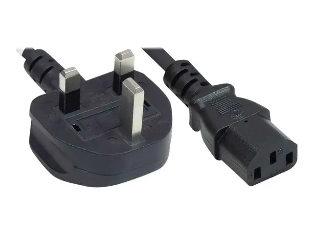 UK Power Cord (C13, 3-Pin UK Plug)