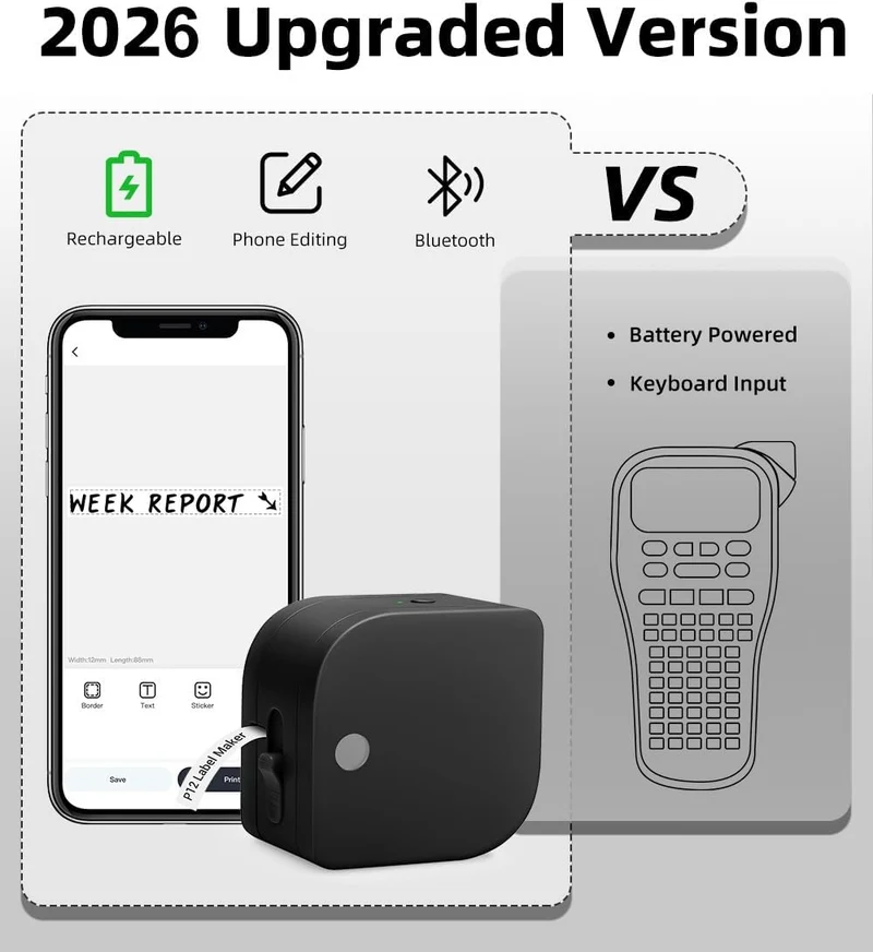 Phomemo P12 Pro Bluetooth-Etikettendrucker für den Heimgebrauch